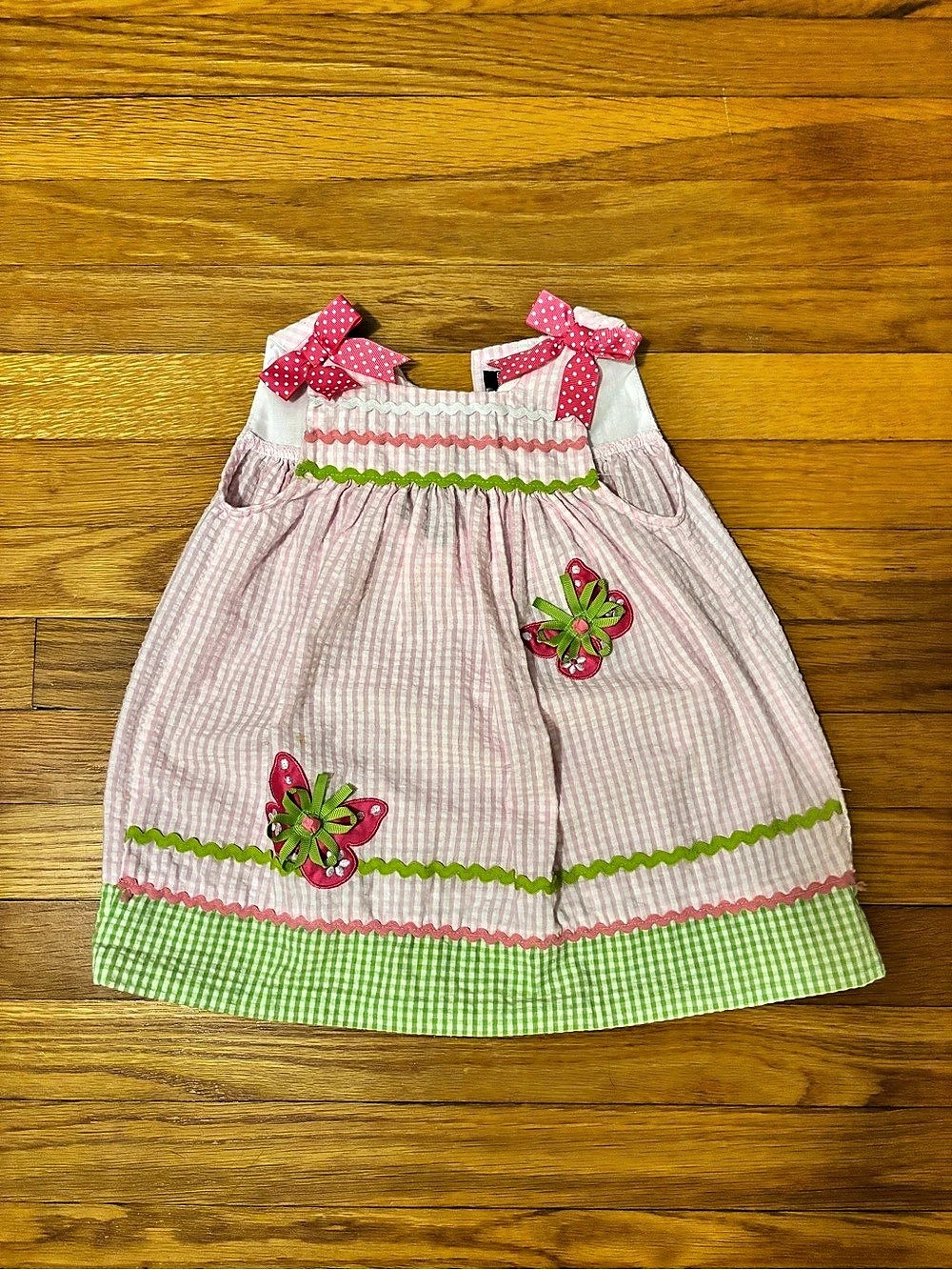 Rare Editions Girls Gingham Dress, 18 months Like New